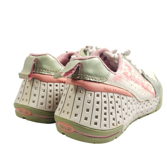 Teva Womens Size 8 Athletic Sneakers Pastel Green & Pink Breathable - Picture 4 of 9